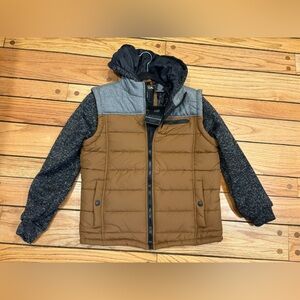Distortion Boys 14/16 Brown and Gray Jacket Coat new w tags